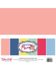 Kit 12´ Echo Park I Am Mom, colores sólidos