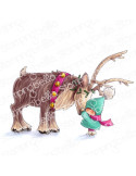 Sello Bundle girl with Reindeer de Stamping Bella