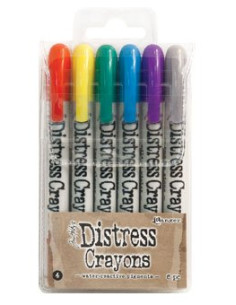 Distress Crayons, Tim Holtz, Set 4 6 unid