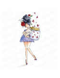 Sello Curvy girl with Jar of Hearts de Stamping Bella