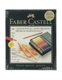 Caja de regalo de lápiz de color Polychromos 36pc de faber castell