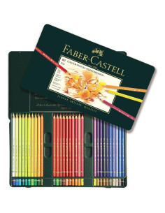Juego de lápices de colores Polychromos en lata de metal 60pc de faber castell