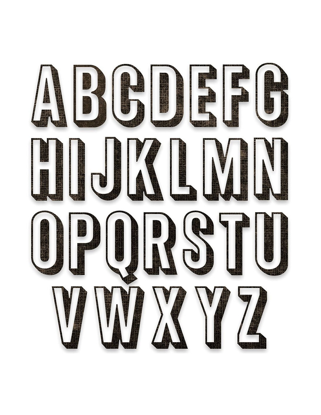 Sizzix serif Color Texturado Aglomerado Custom letras del alfabeto 2 "Sello disponibles. 