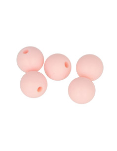 Perlas de silicona rosa bebé