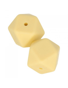 Perlas de silicona 17mm hexagonal amarillo