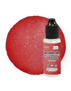 Alcohol Ink glitter accents CARDINAL