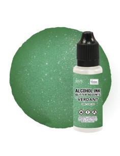 Alcohol Ink glitter accents VERDANT