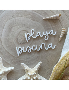 Palabritas metacrilato "Playa Piscina"