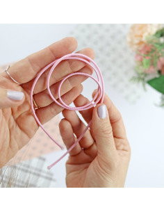 1m cordón elástico rosa bebe