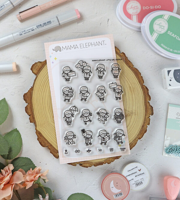 Set de sellos Little Girl Agenda de Mama Elephant