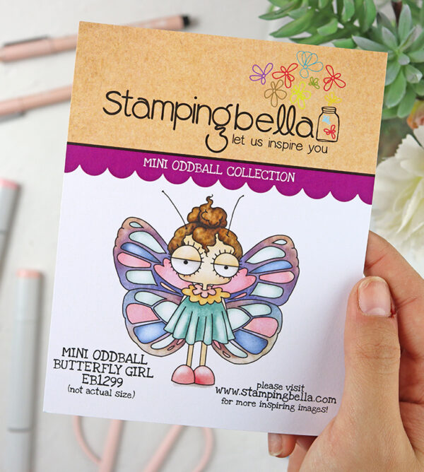 Sello Mini Odball Butterfly Girl de Stamping Bella
