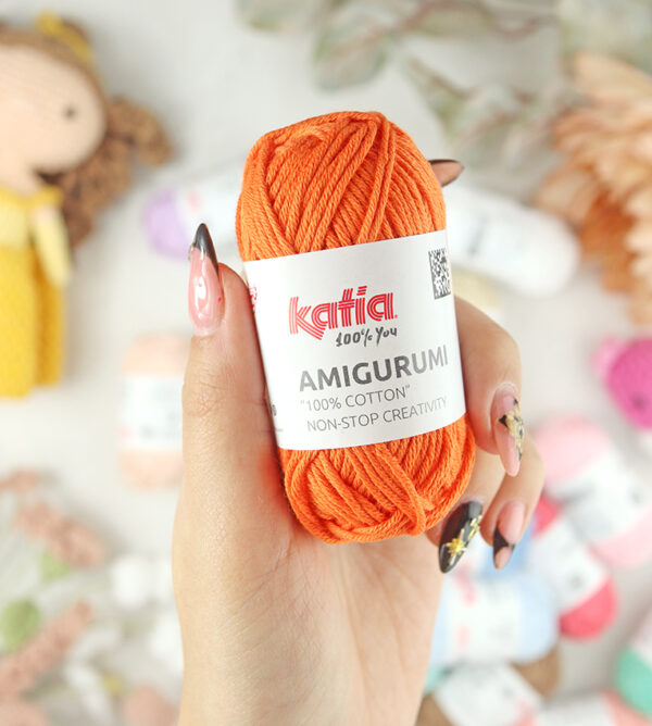 Ovillo Amigurumi 100% algodón Naranja de Katia