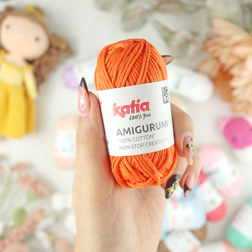 Ovillo Amigurumi 100% algodón Naranja de Katia