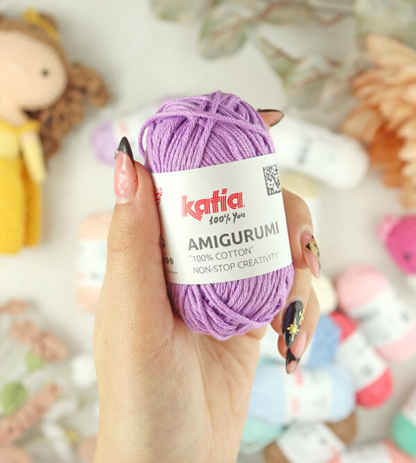 Ovillo Amigurumi 100% algodón Lavanda de Katia