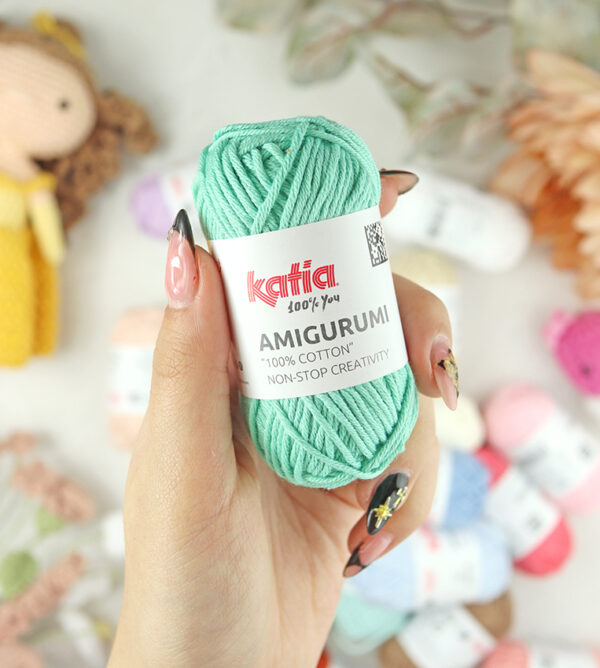 Ovillo Amigurumi 100% algodón Menta de Katia