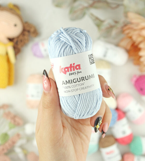 Ovillo Amigurumi 100% algodón Azul Bebé de Katia