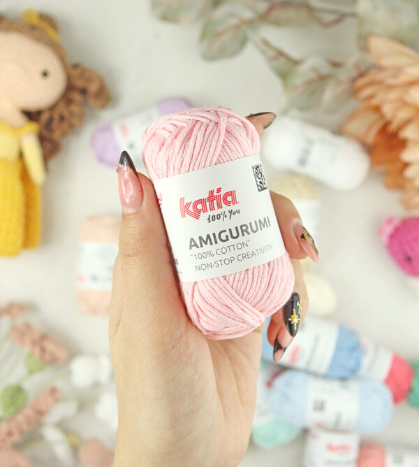 Ovillo Amigurumi 100% algodón Rosa Bebé de Katia