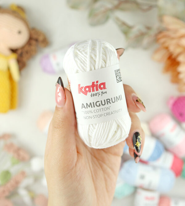 Ovillo Amigurumi 100% algodón Blanco de Katia