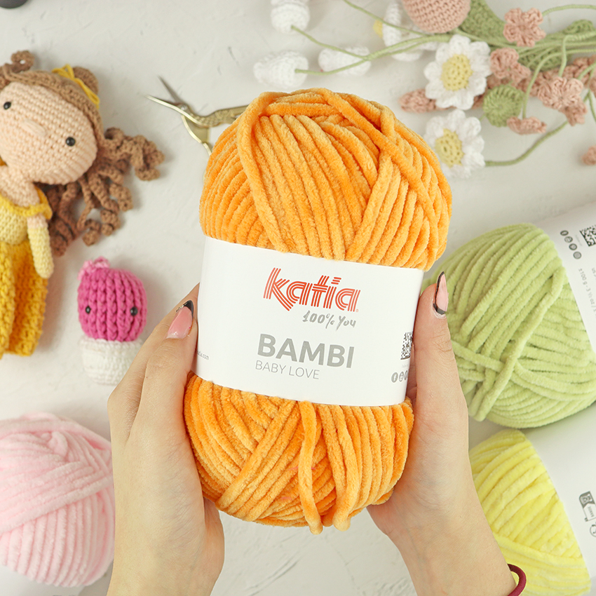 Ovillo Bambi Naranja de Katia