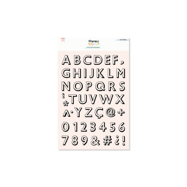 Set de sellos Abc sombreado, de Lora Bailora
