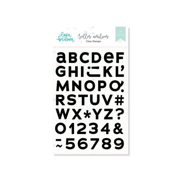 Set de sellos Abc Up&Down bold, de Lora Bailora