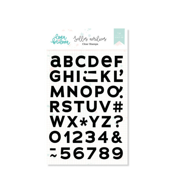 Set de sellos Abc Up&Down bold, de Lora Bailora