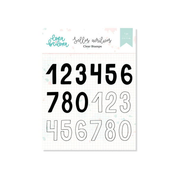 Set de sellos Numeros mix, de Lora Bailora