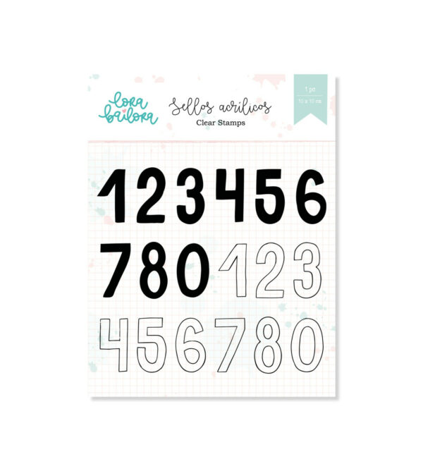Set de sellos Numeros mix, de Lora Bailora