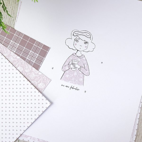 Kit4planner En casa, mi año fabuloso con 6 papeles de scrapbooking