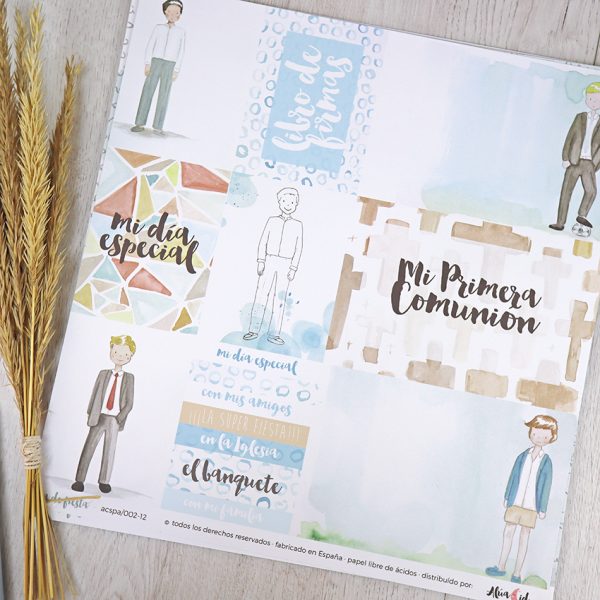 Kit para scrapbooking Día de fiesta, con 12 papeles