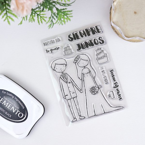 Set de sellos para scrapbooking Siempre Juntos. Diseño de Alúa Cid