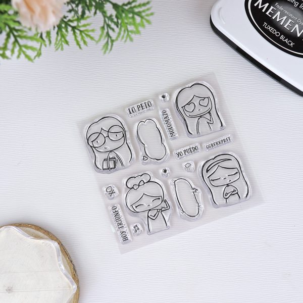 Set de sellos para scrapbooking Molo mazo, diseñados por Alúa Cid