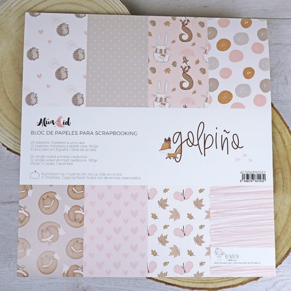 Bloc de 36 papeles Golpino para scrapbooking