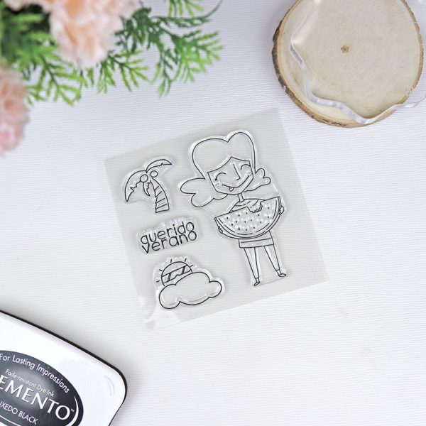 Set de sellos de scrapbooking Querido Verano, diseñados por Alúa Cid
