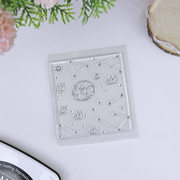 Sello fondo Galaxy. Diseñado por Alúa Cid para proyectos de scrapbooking