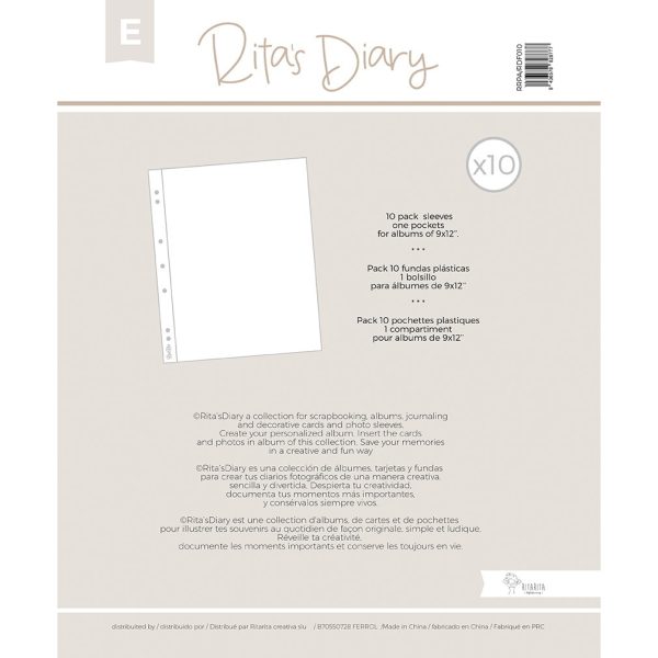 Pack de fundas mod.E 9x12" para Rita's Diary y Project Life