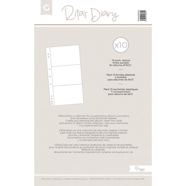 Pack de fundas mod.G 6x12", para Rita's Diary y Project Life