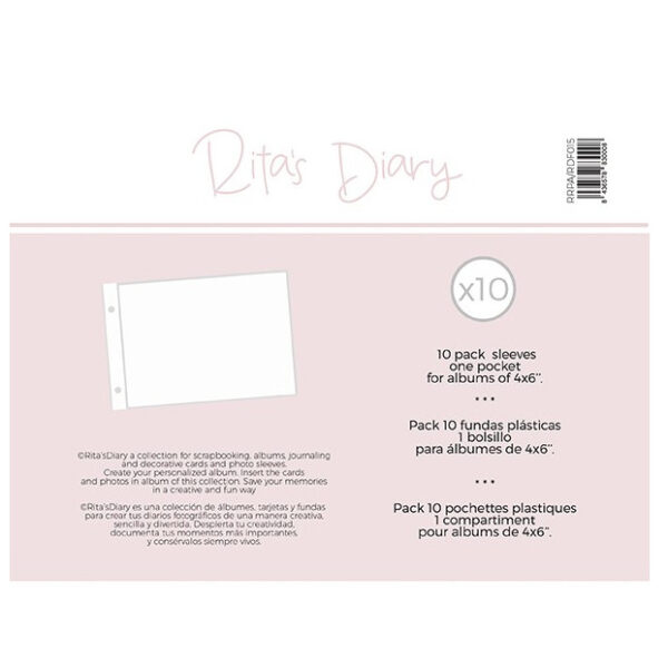 Pack de fundas 4x6'' 1 bolsillo para Rita's Diary