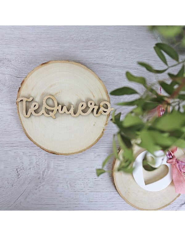 Adorno de madera Te quiero, para scrapbooking