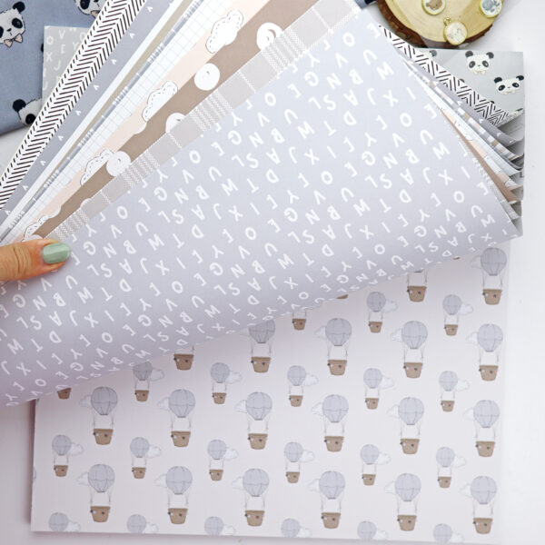 Bloc de 36 papeles Panda azul para scrapbooking - Imagen 12