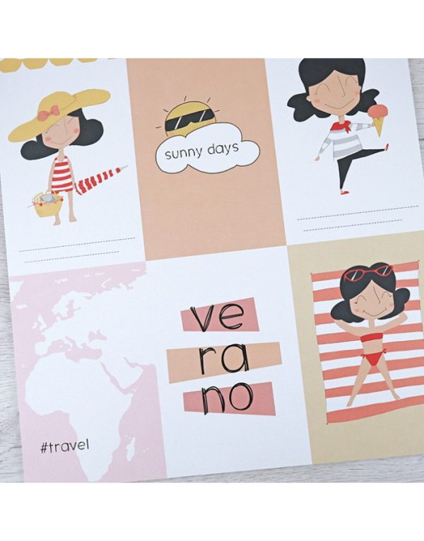 detalle bloc de papeles para scrapbooking picnic de alua cid