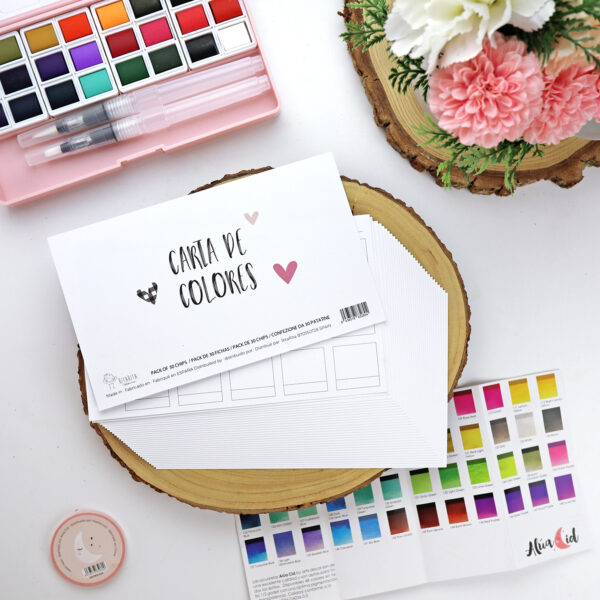 Kit de 30 fichas Carta de colores