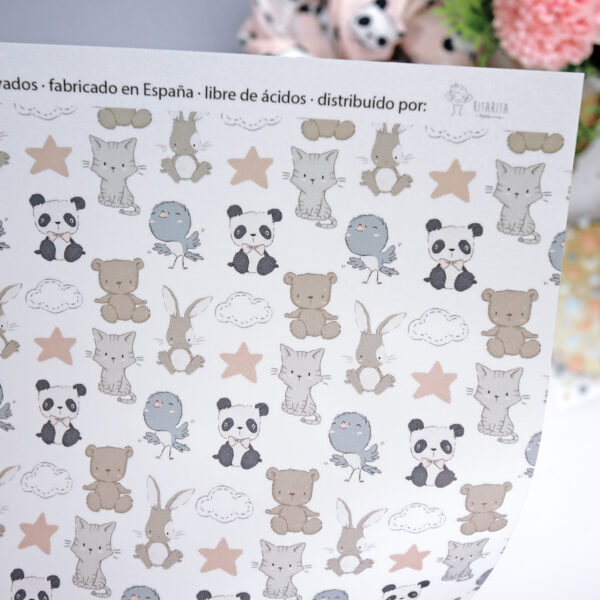 Papel vegetal Pequeño Panda peluches - Imagen 2