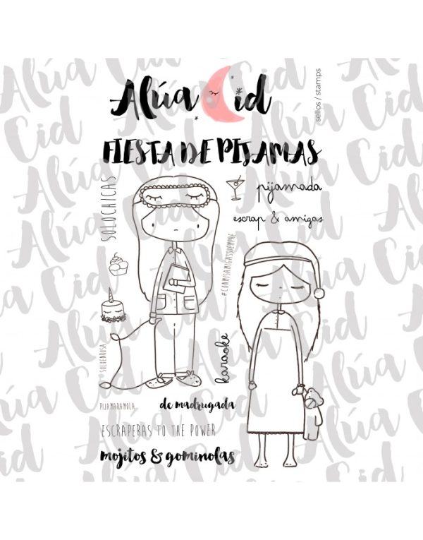 sello scrapbooking fiesta de pijamas