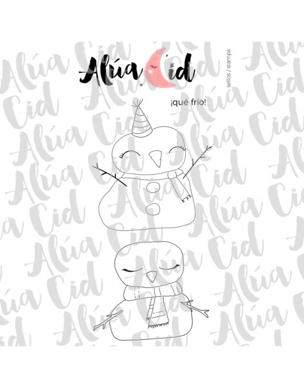 sello muñeco de nieve de alua cid
