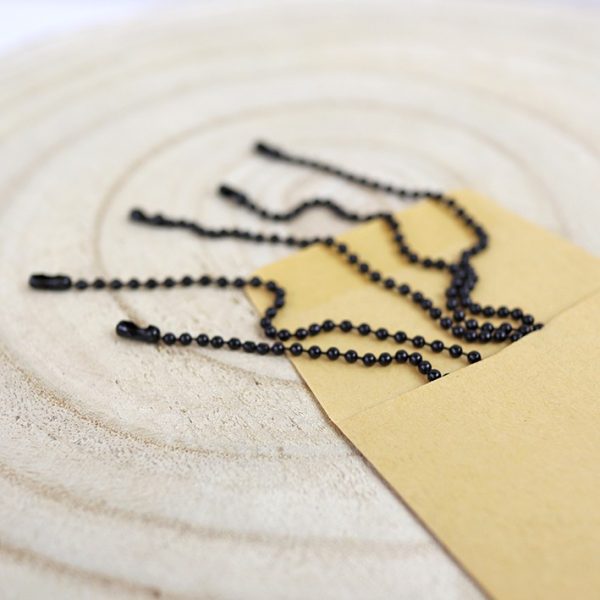 Set de cadenas de bolitas lacadas en negro para scrapbooking