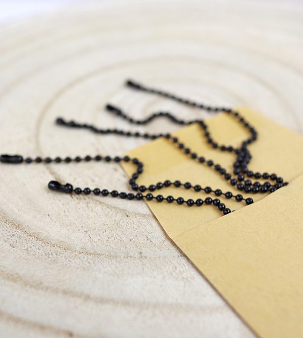 Set de cadenas de bolitas lacadas en negro para scrapbooking