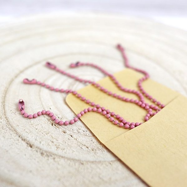 Set de cadenas de bolitas lacadas en Rosa bailarina, para scrapbooking