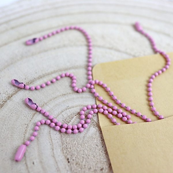 Set de cadenas de bolitas lacadas en Rosa bebé, para scrapbooking
