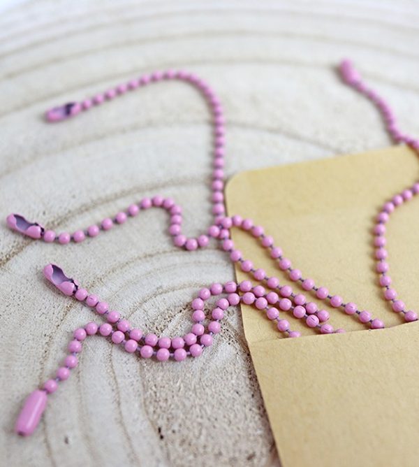 Set de cadenas de bolitas lacadas en Rosa bebé, para scrapbooking